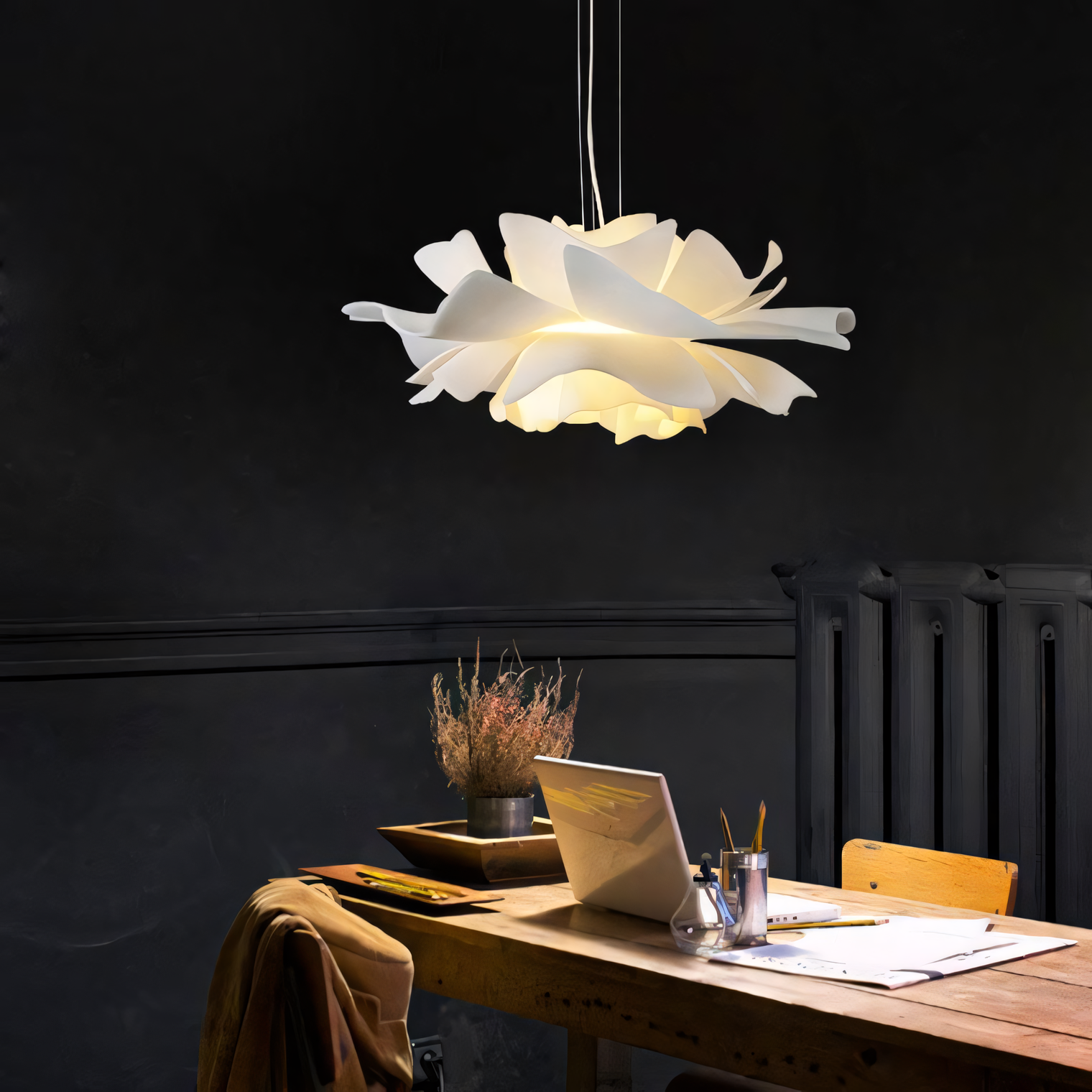 Creative Acrylic Hanging Lamp | Layered Floral Pendant Light | Ping ...